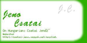 jeno csatai business card